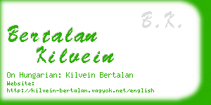 bertalan kilvein business card